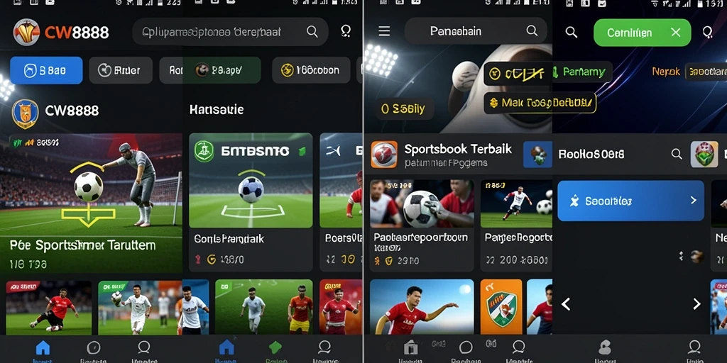 Tampilan gameplay Sportsbook di aplikasi CW8888 yang inovatif.